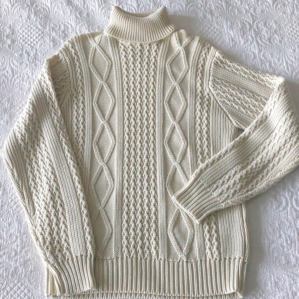 Vintage Cream Cable Knit Sweater